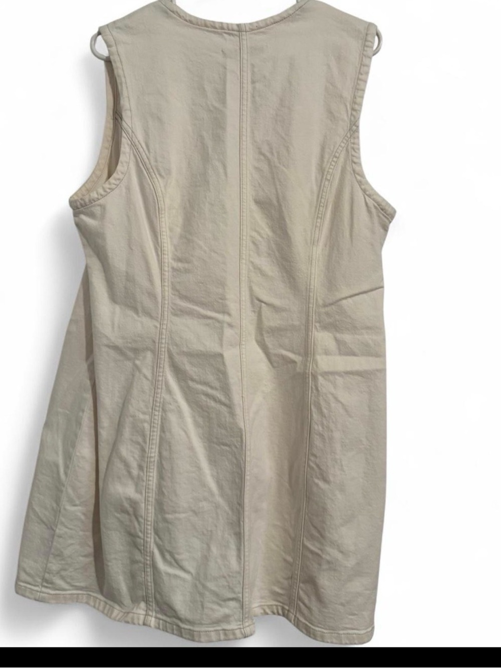 Light Beige Button denim Dress runs small - Picture 9 of 15